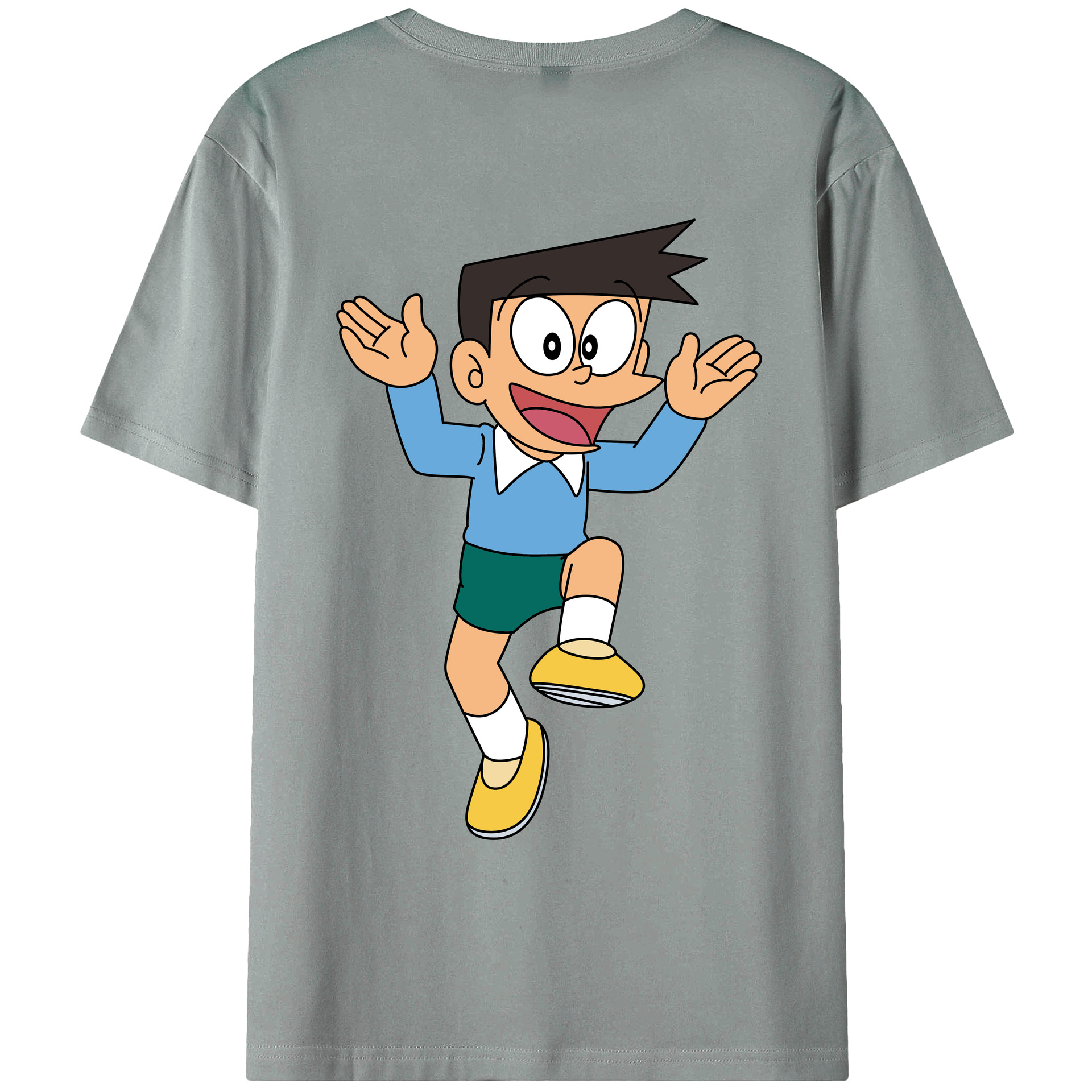 （画像用） ドラえもん 骨川 スネ夫 Doraemon Honekawa Suneo 綿100％ メンズ半袖Tシャツ（バックプリント） 通気性